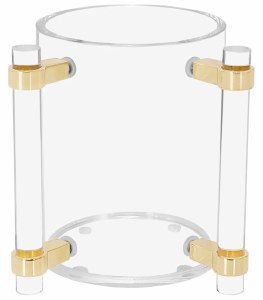Picture of Lucite Wash Cup Elegant Handles Gold Accent 5"